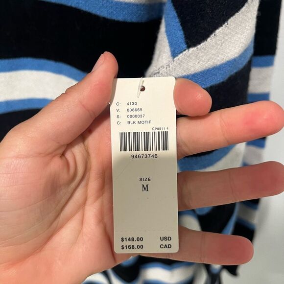 By Anthropologie Maeve Color Block Mini Sweater Dress M NWT - Picture 4 of 11